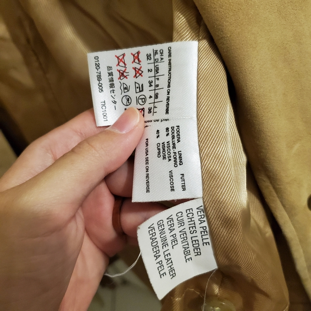 Maxmara weekend tan suede jacket sz 2 - Picture 16 of 16